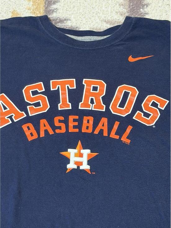 Nike Houston Astros Mens Active T-Shirt Size Large Blue MLB Baseball - Picture 3 of 4